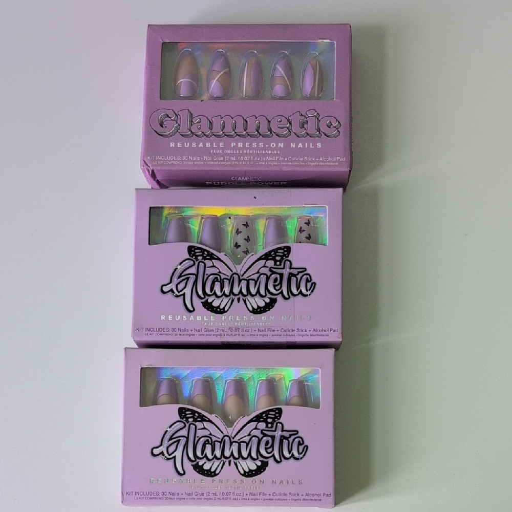 Glamnetic Reusable Press-On Nails - Pink and Purple Set